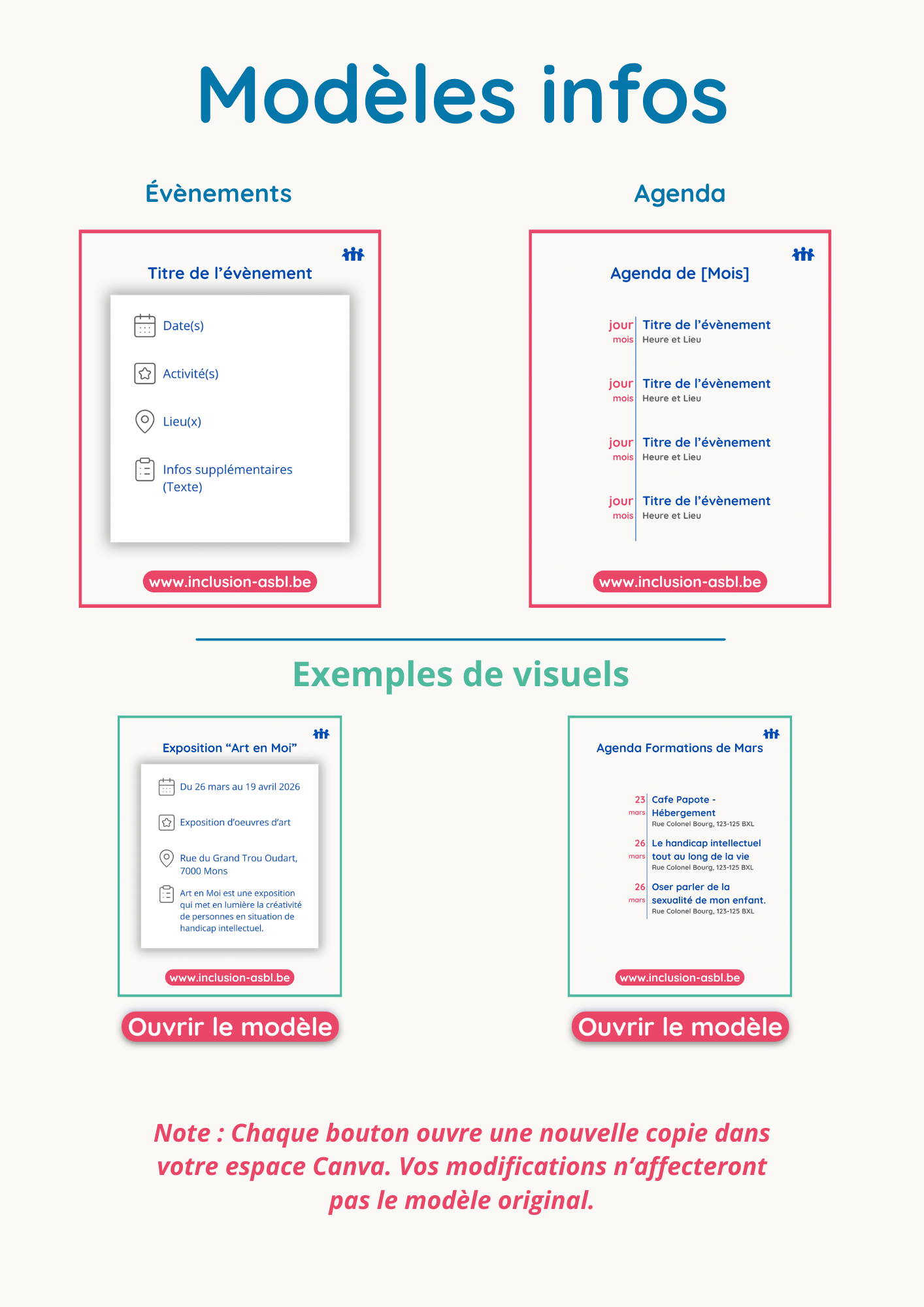 Modèles Infos Canva